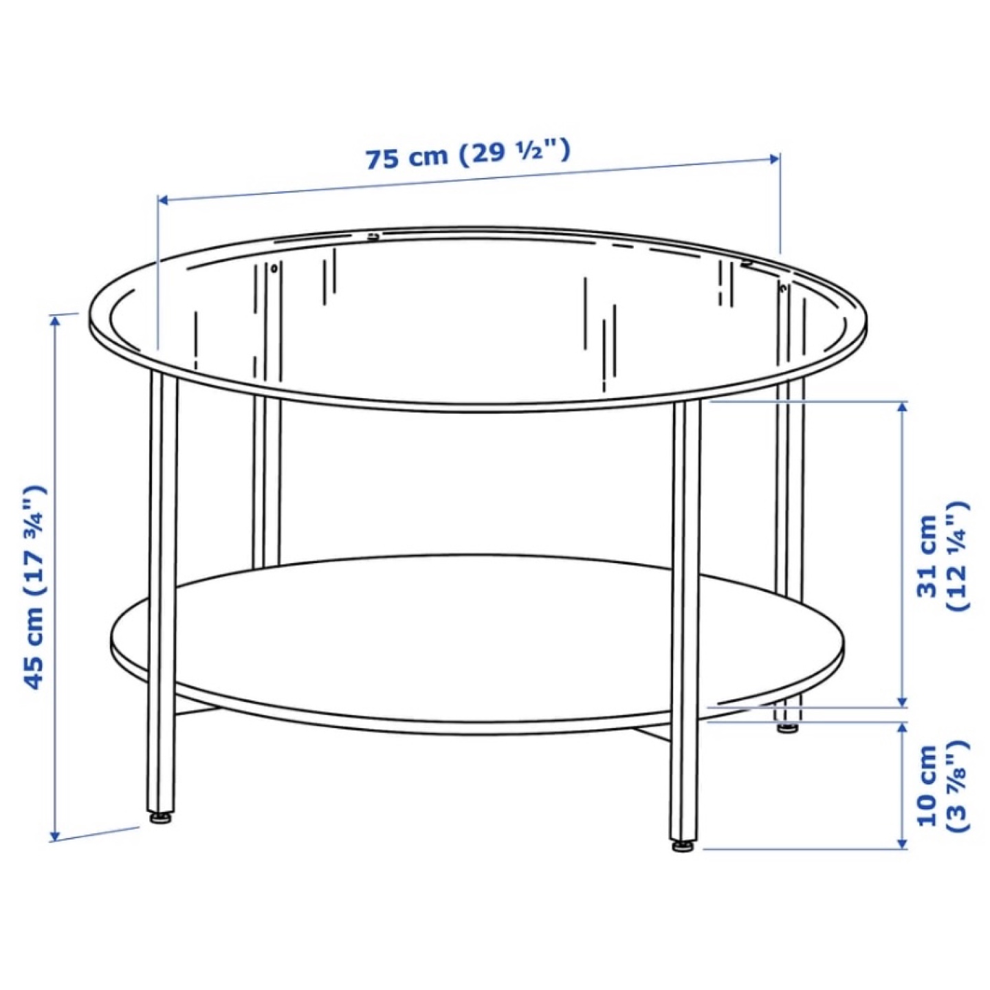 IKEA Vittsjo Round Glass Coffee Table - photo 4