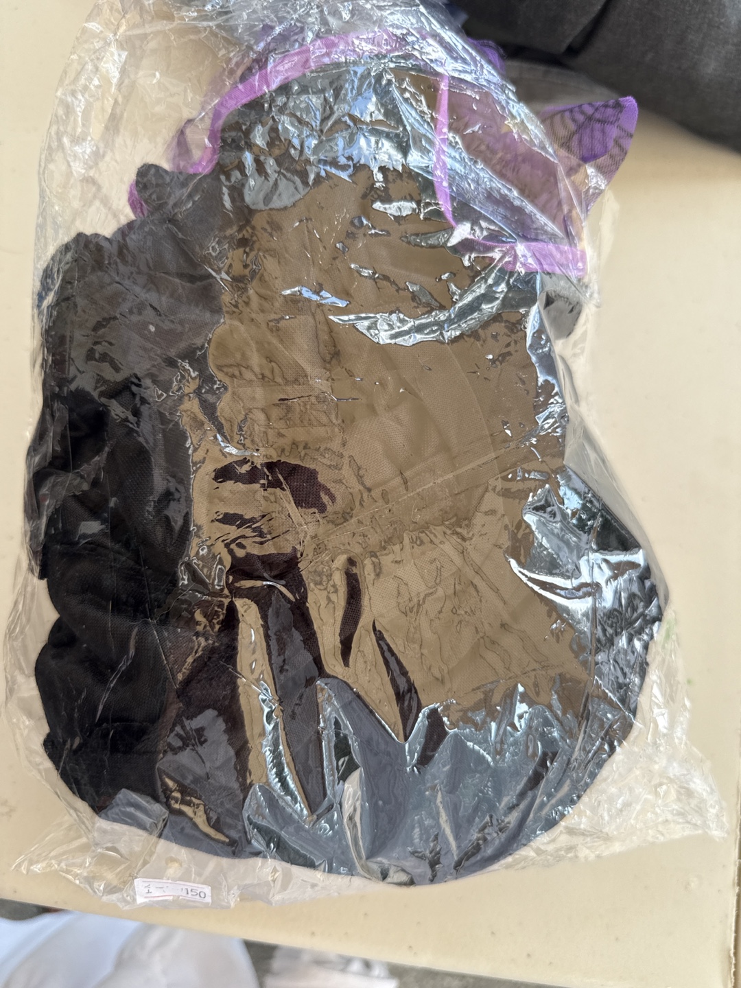 Black Witch costume with Hat and Purple Ribbon