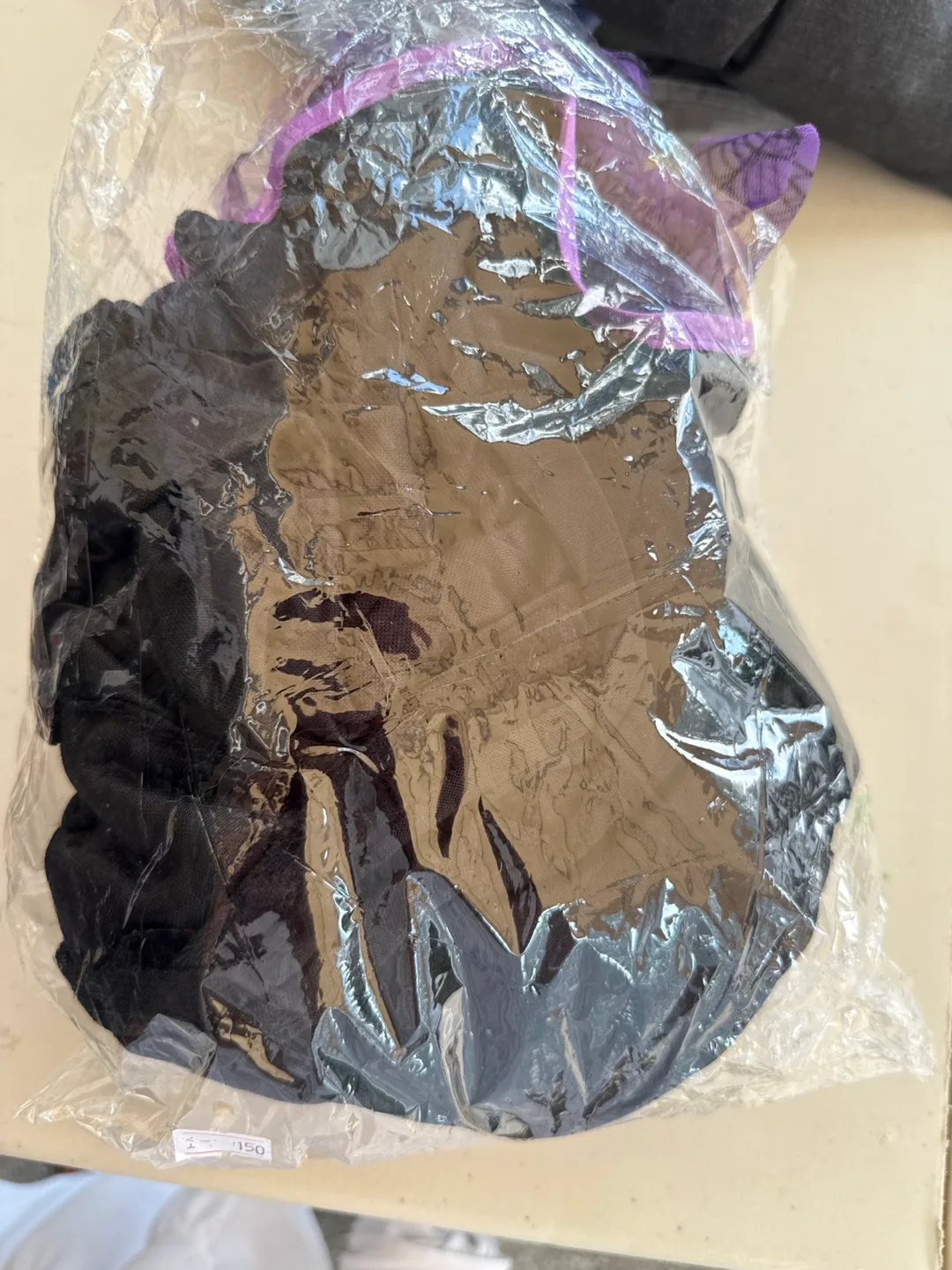 Black Witch costume with Hat and Purple Ribbon