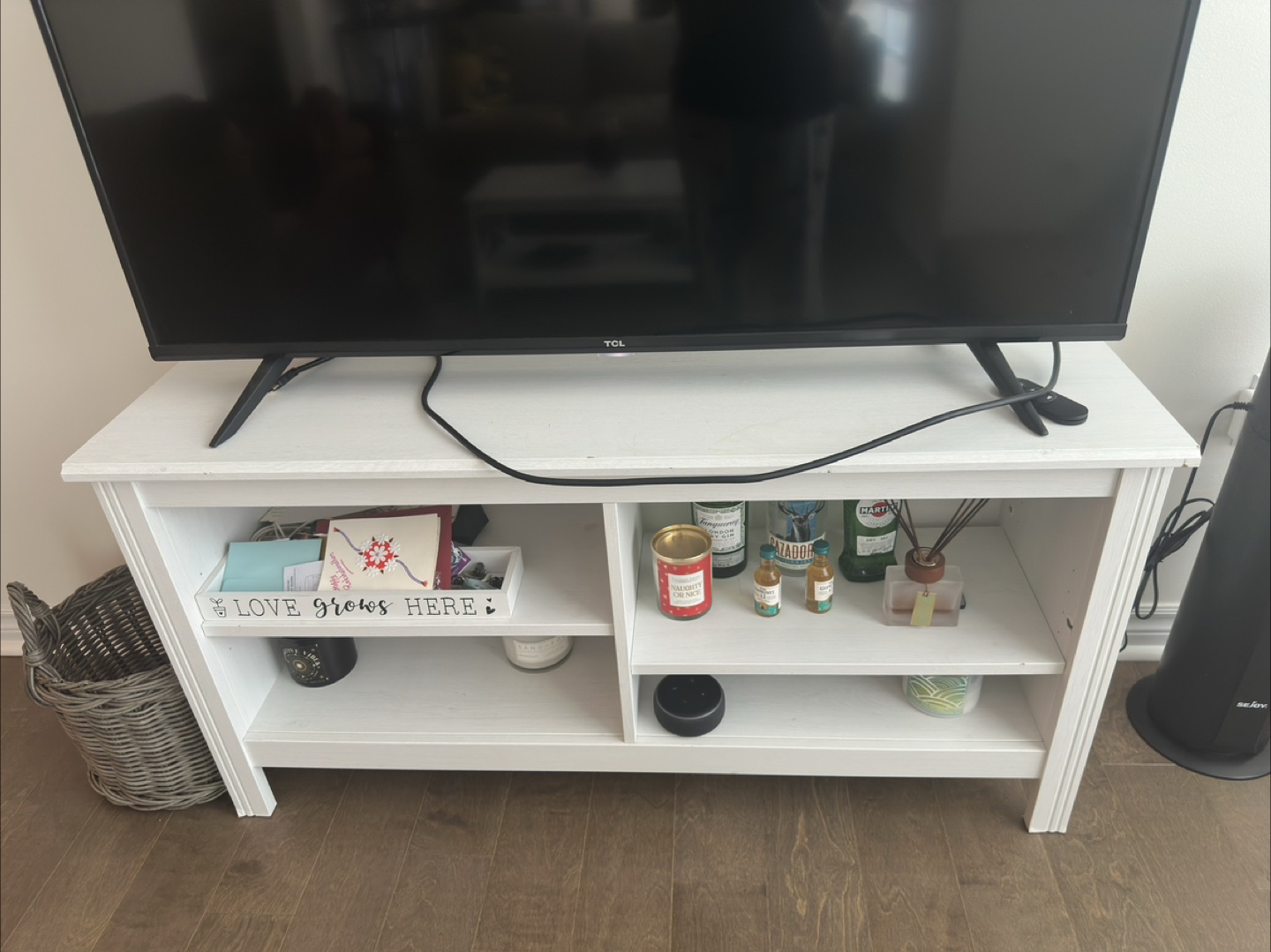 White TV Stand Console Table