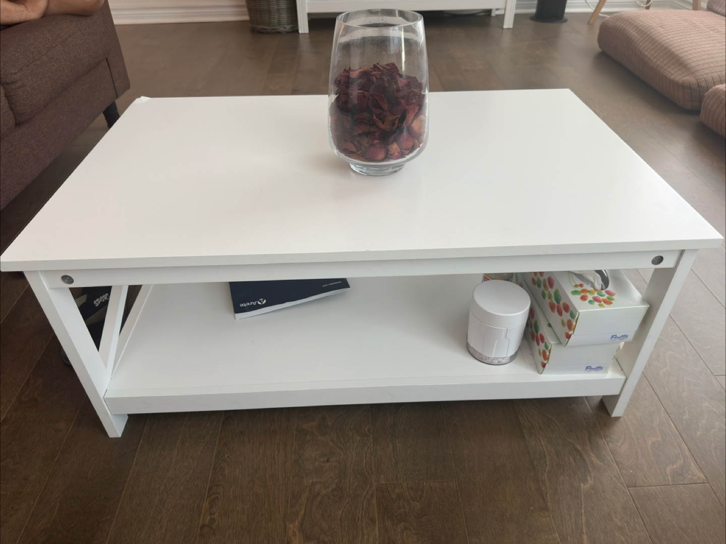 White Coffee Table with Shelf