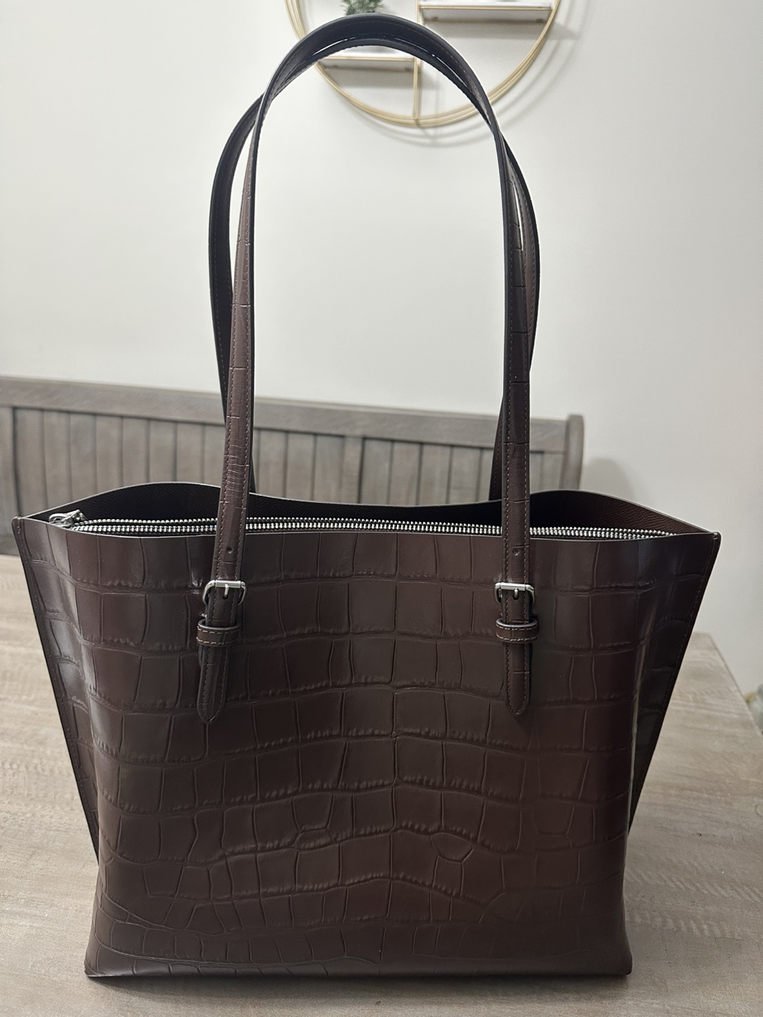 Coach Mollie Croc Tote in Maple - photo 2