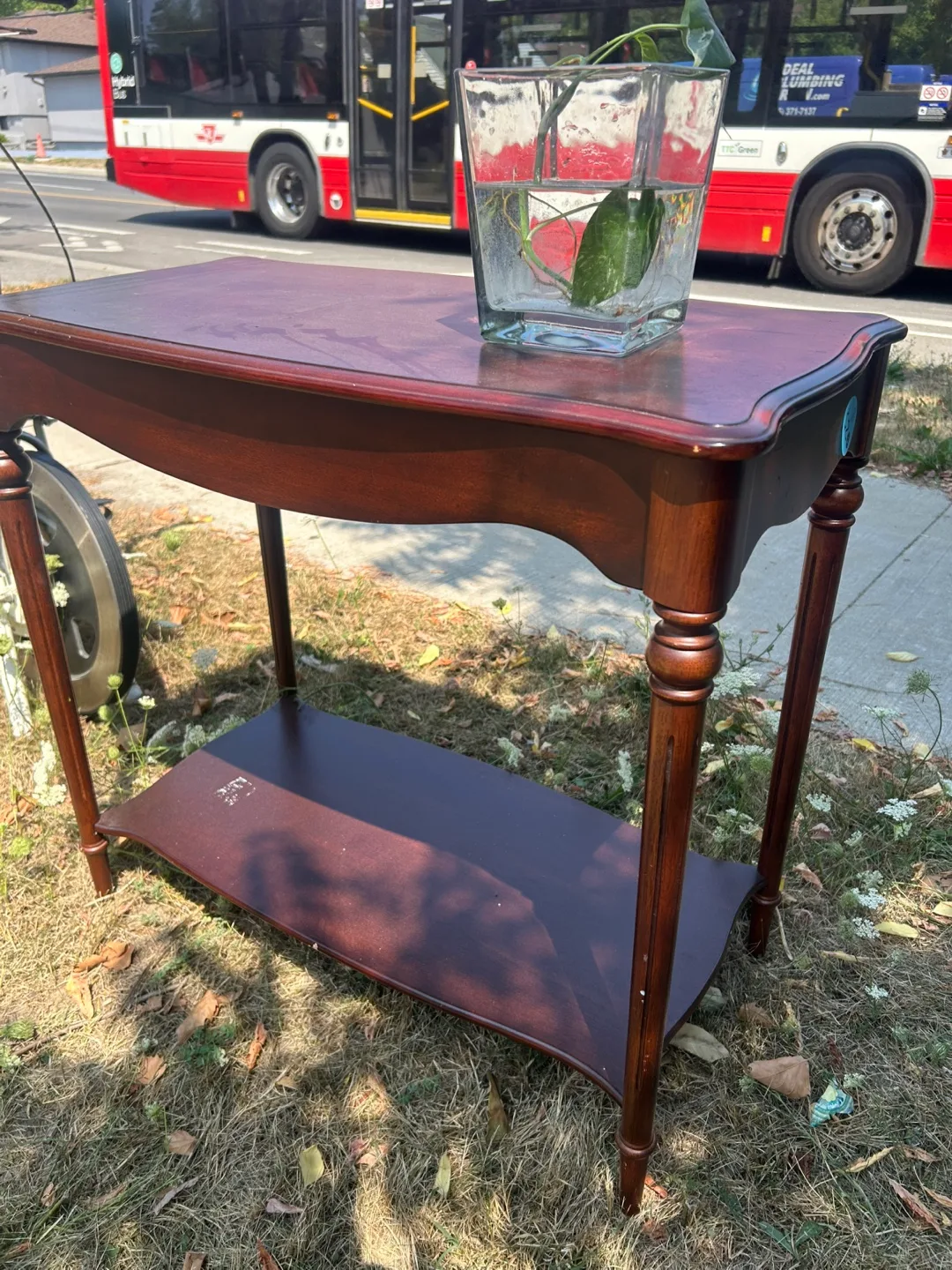 Dark Wood Side Table thumbnail