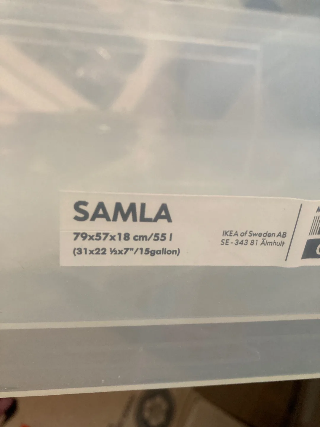 IKEA SAMLA Storage Box (31x22.5x7") / 15 Gallon thumbnail