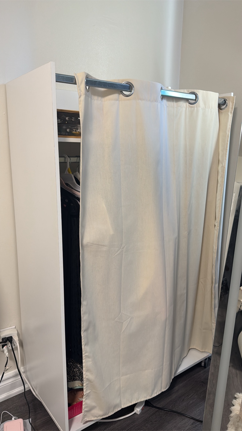 White Wardrobe with Curtain - photo 2