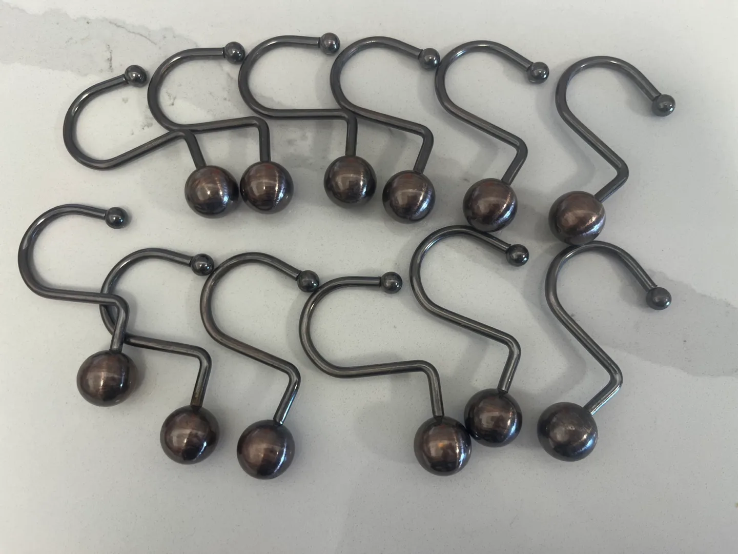 Shower curtain hooks-  set of 12 🧡 thumbnail