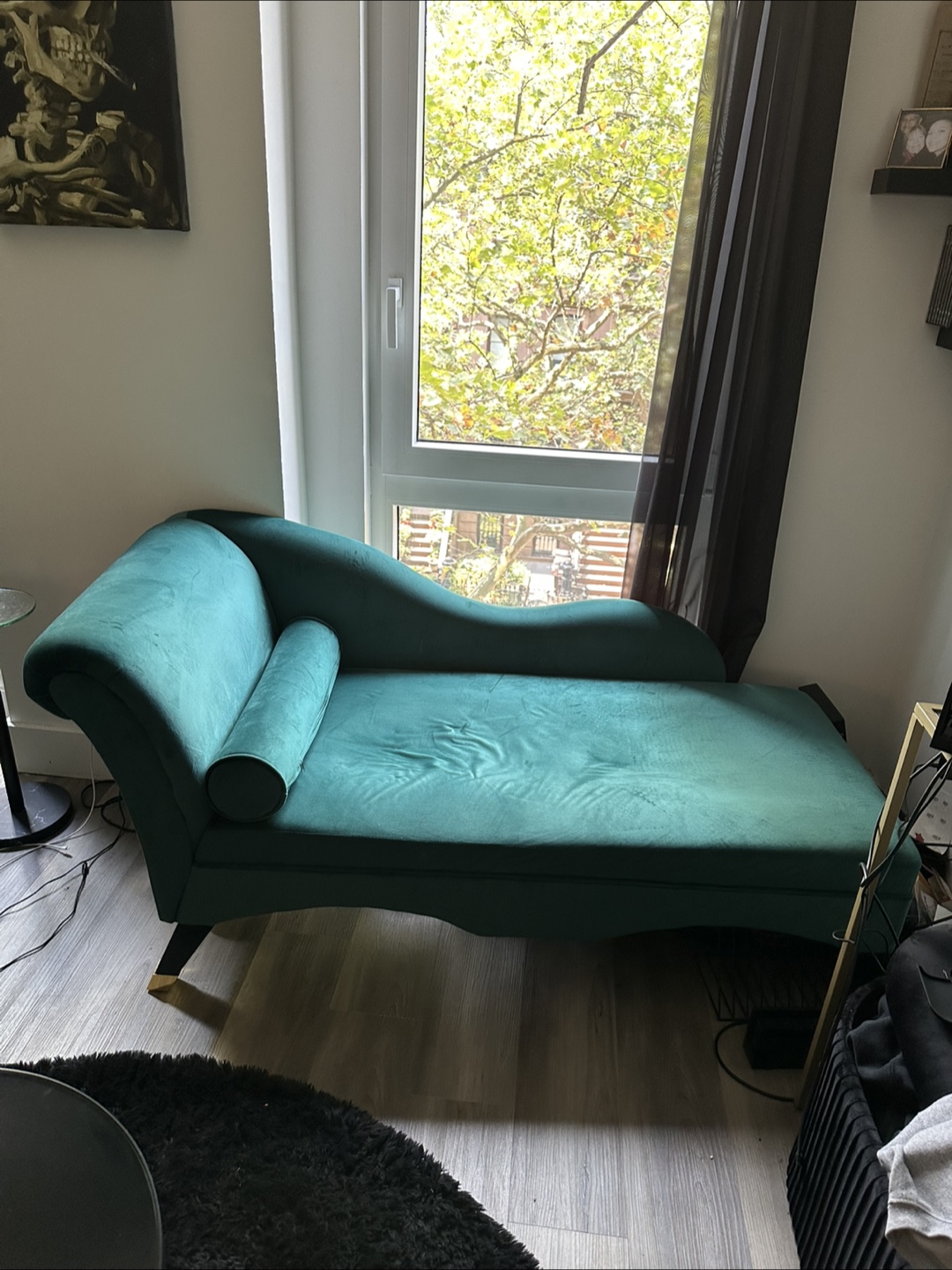 Green Velvet Chaise Lounge