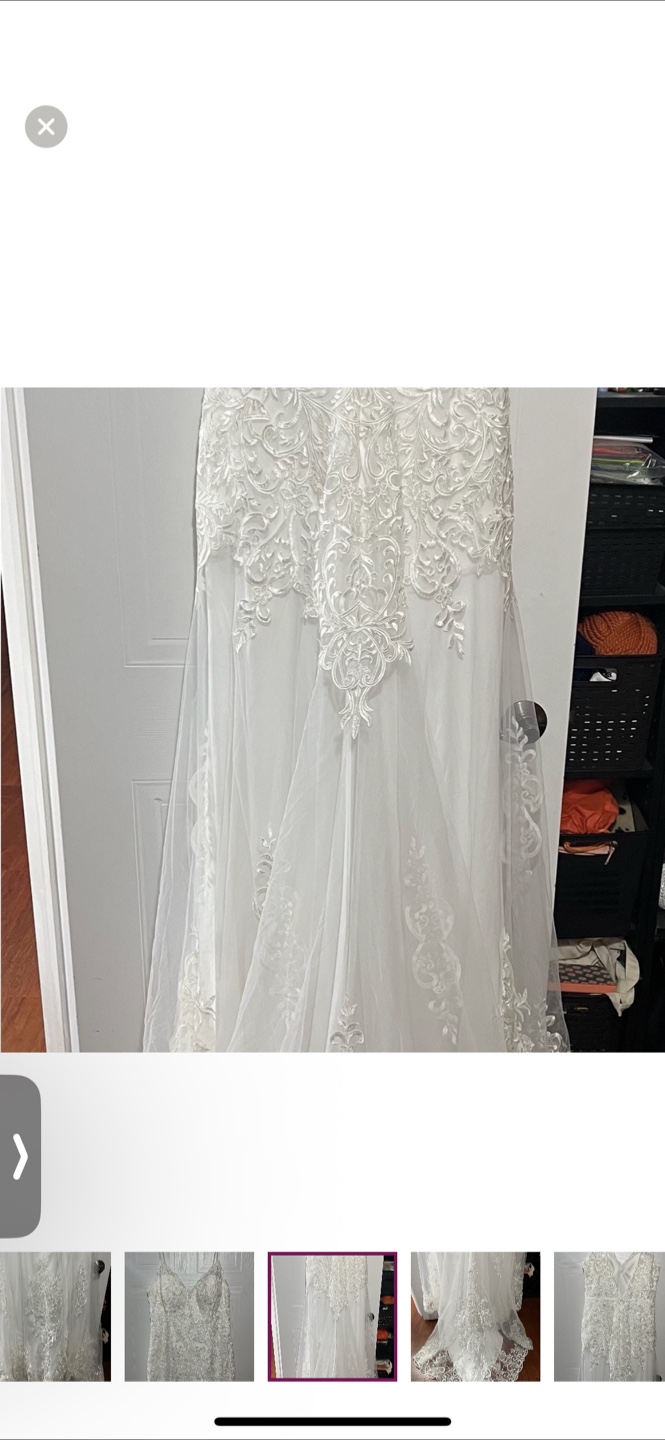 White Wedding Dress- never worn or altered - photo 5