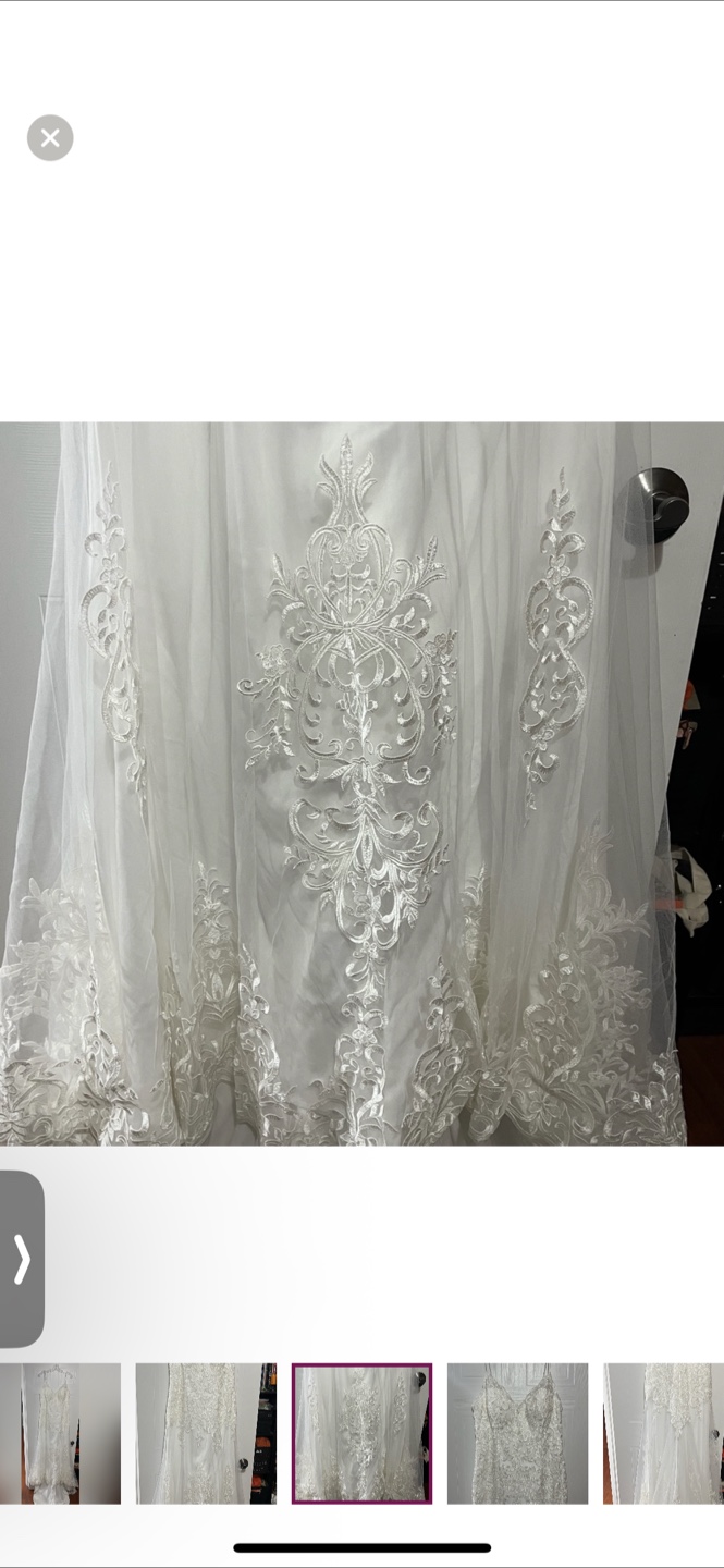 White Wedding Dress- never worn or altered - photo 3
