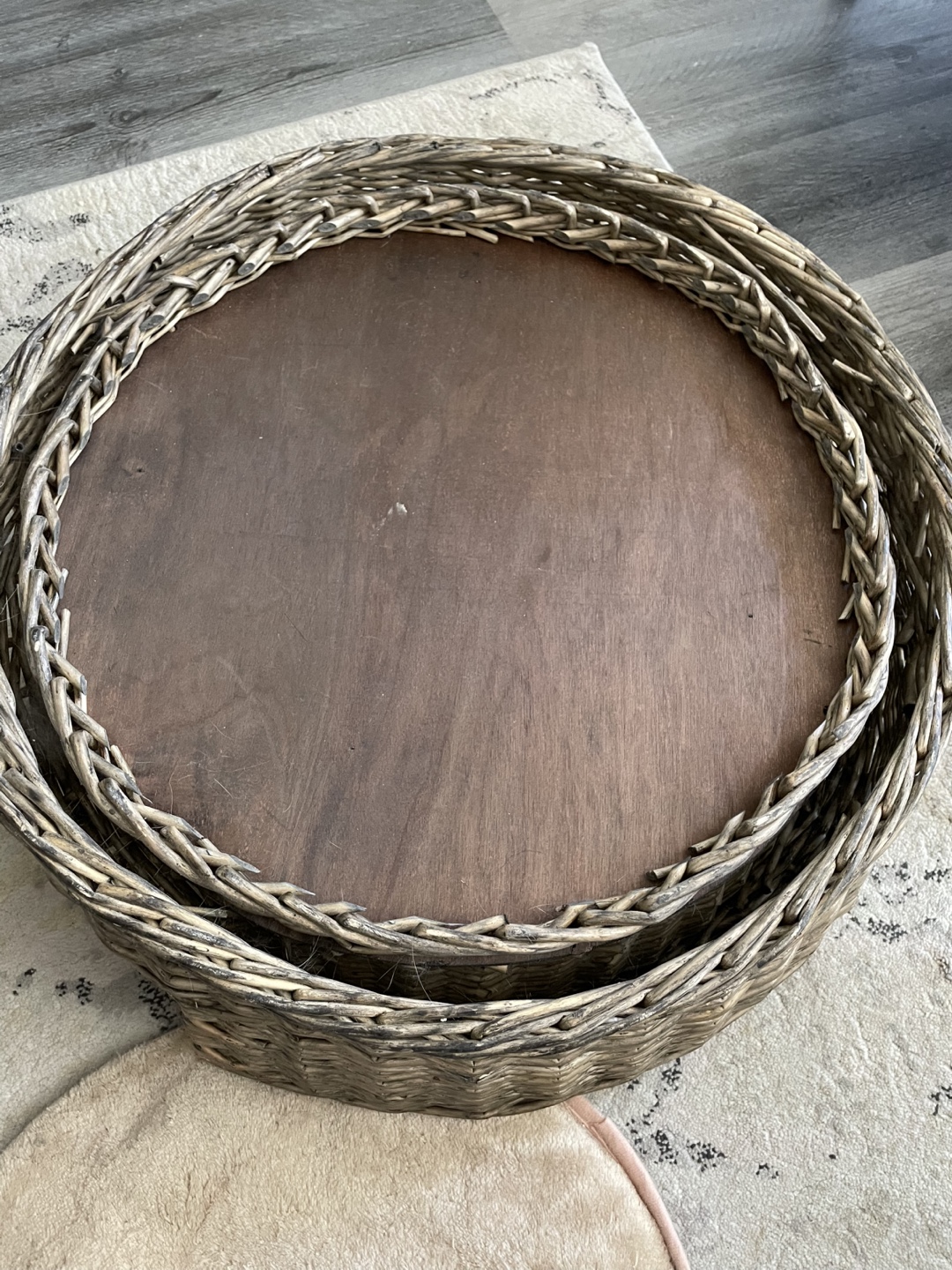 24” Wicker Pet Bed with Cushion - photo 4