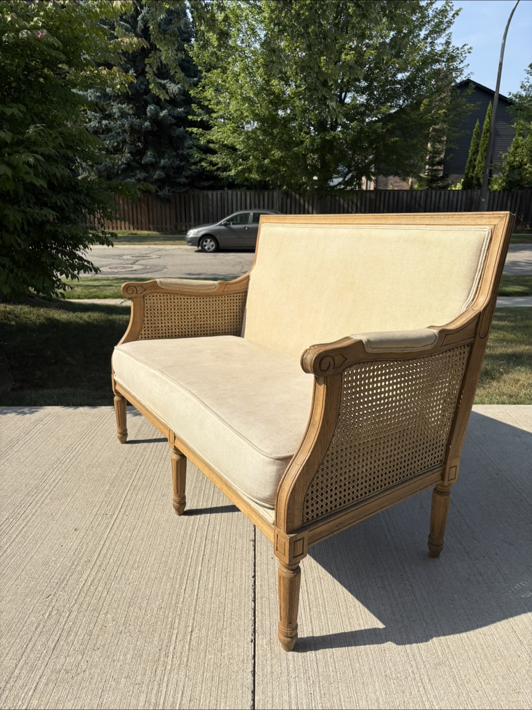 Vintage Cane Back Loveseat - photo 5