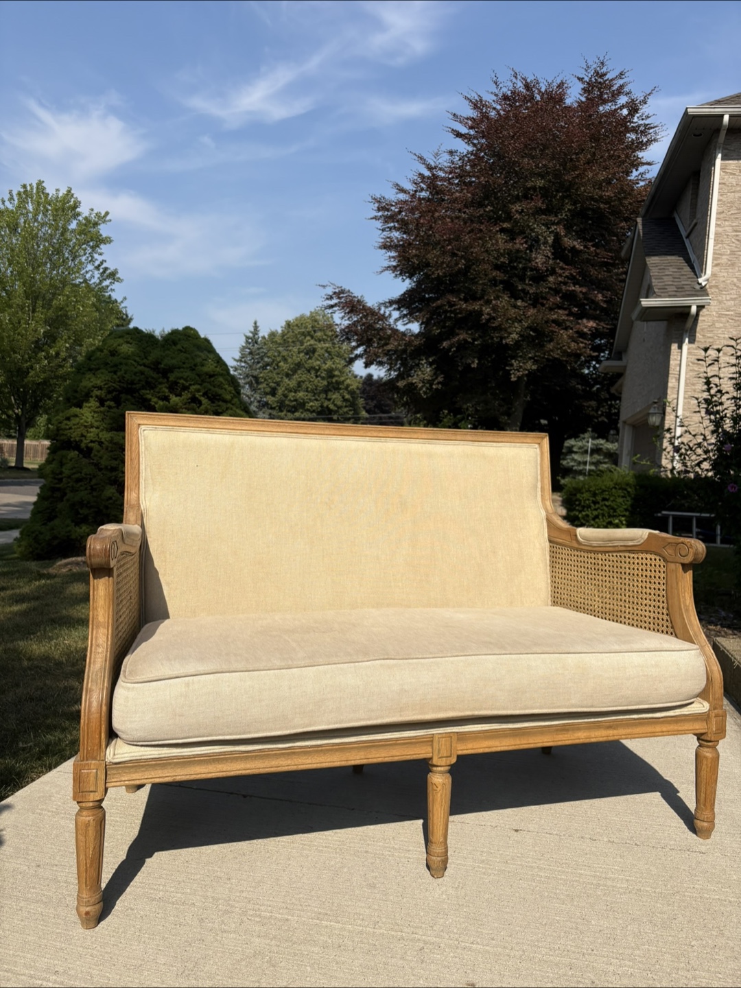 Vintage Cane Back Loveseat - photo 3