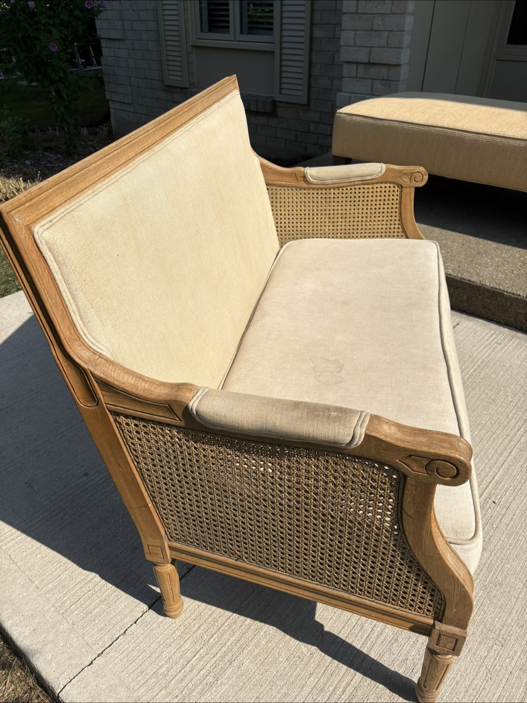 Vintage Cane Back Loveseat - photo 2