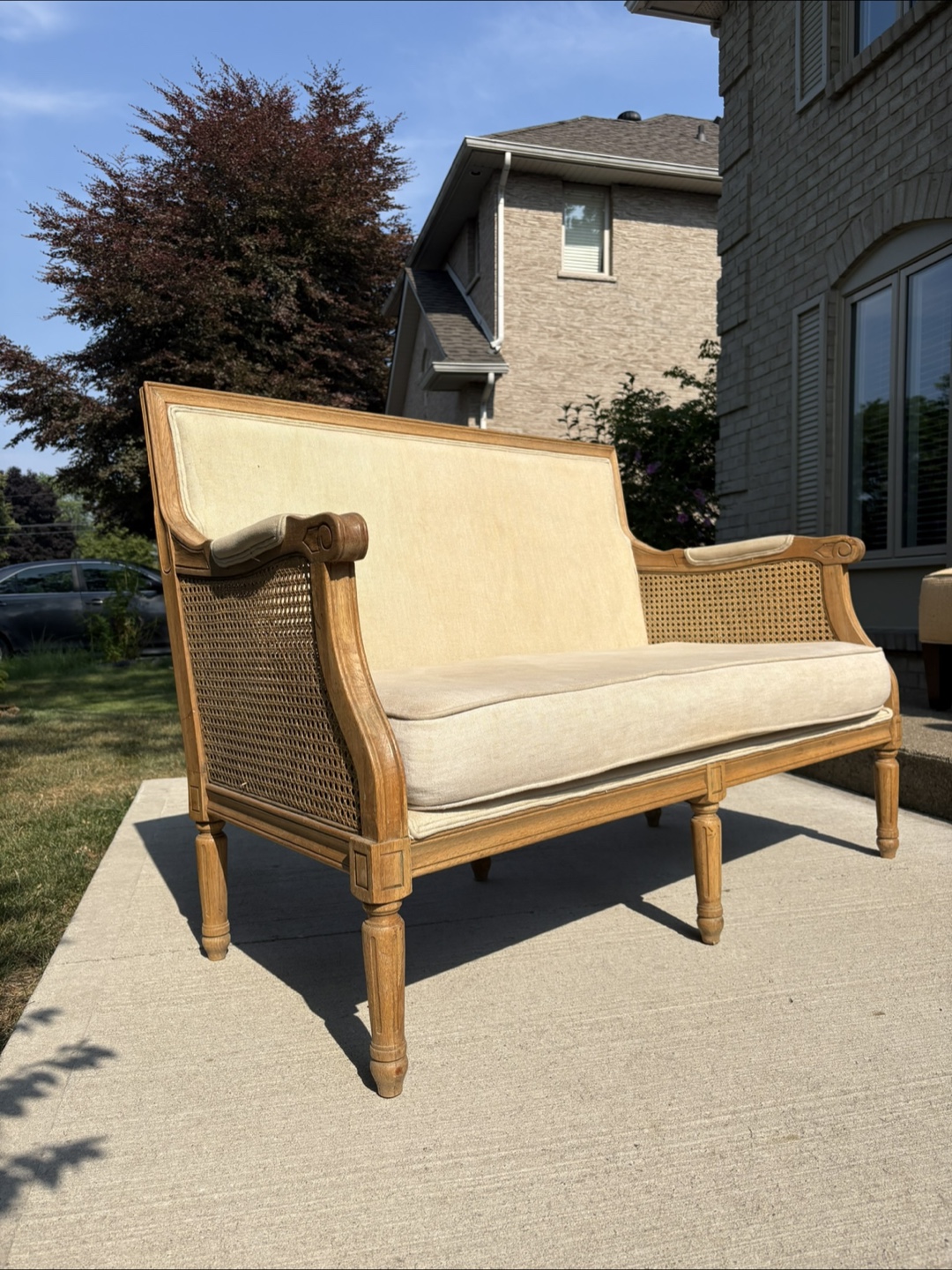 Vintage Cane Back Loveseat