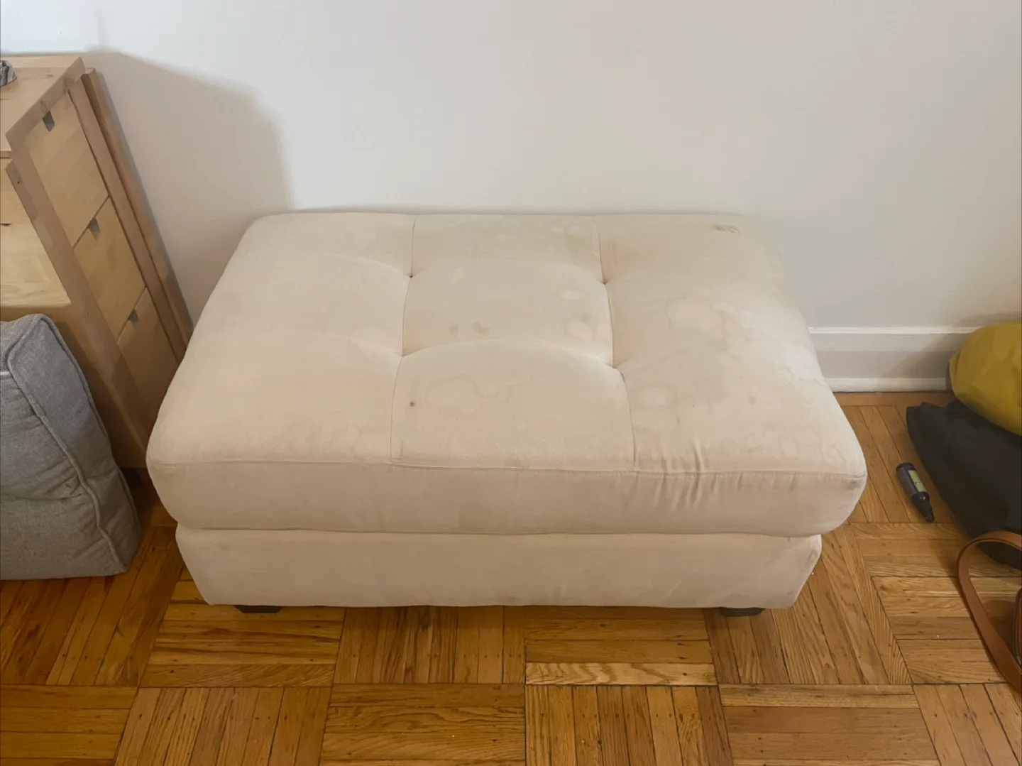 Beige Cushion Ottoman