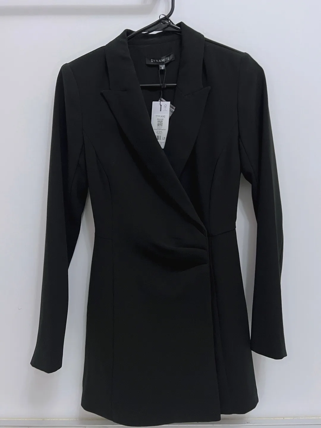 Dynamite Black Blazer Romper - Size XXS thumbnail