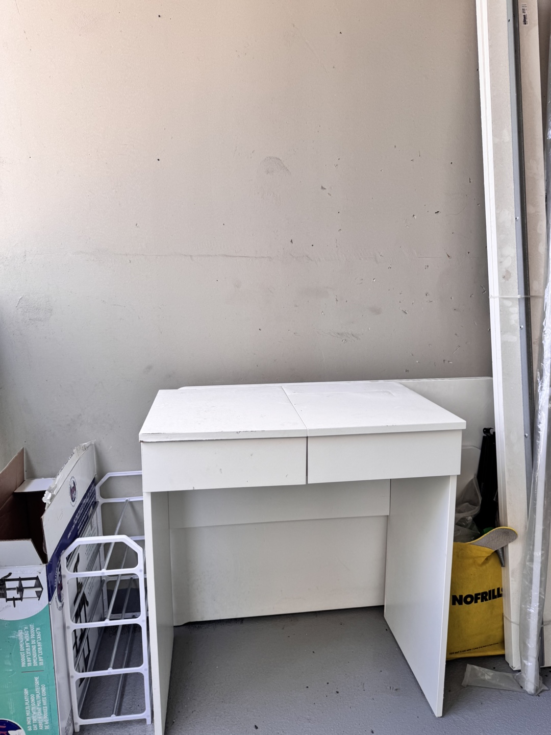 White Vanity Table with Mirror
