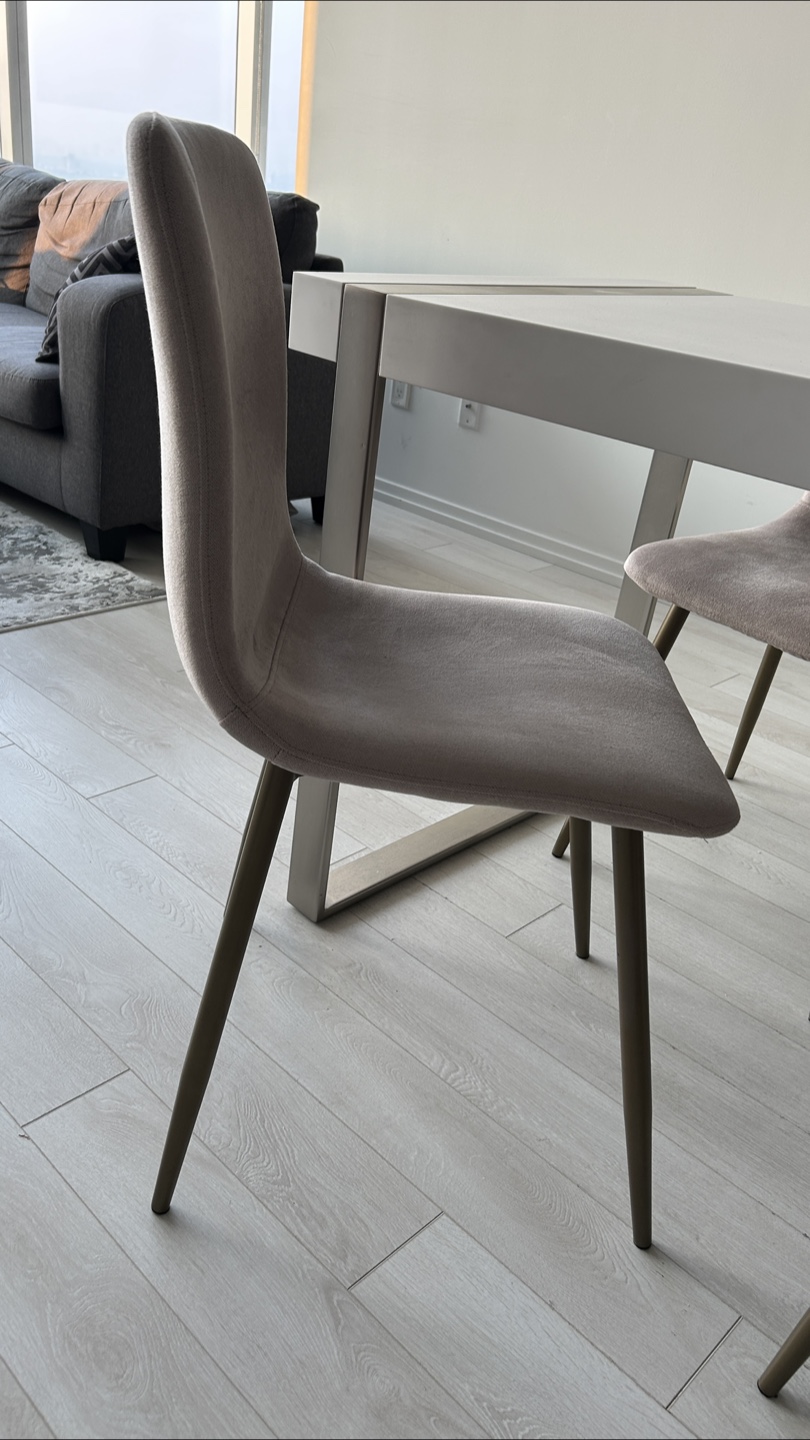 Set of 4 Upholstered Dining Chair - Beige - photo 3