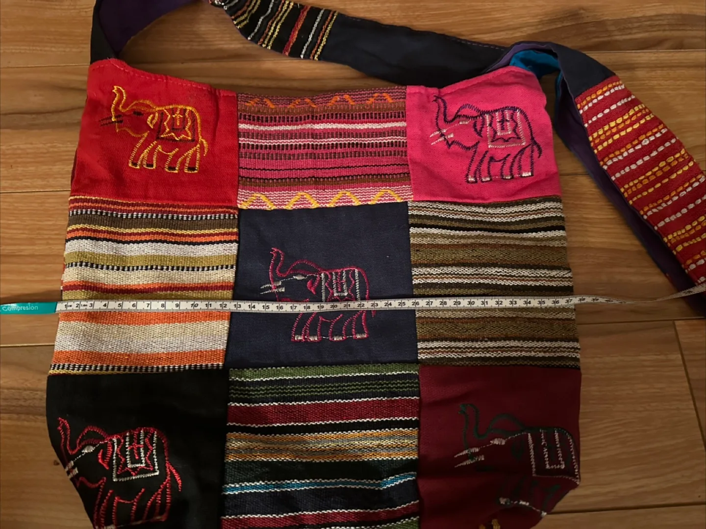 Boho Style Elephant Patchwork Hobo Bag image indicator(2)