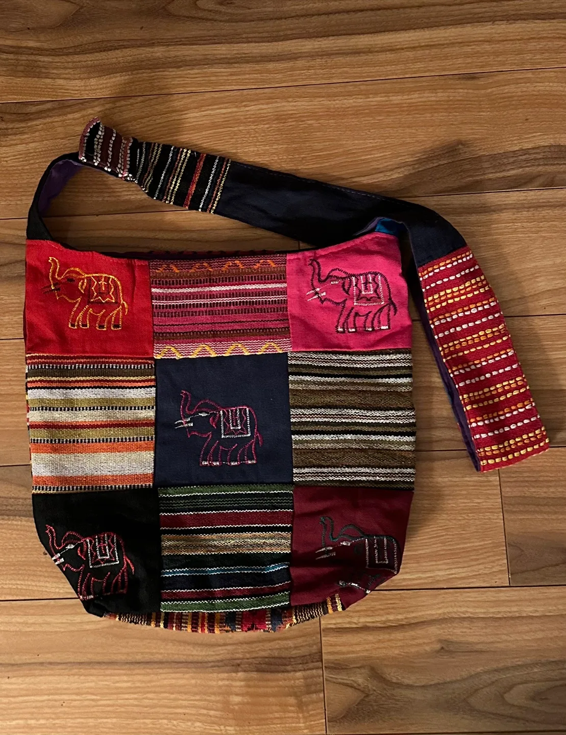 Boho Style Elephant Patchwork Hobo Bag thumbnail