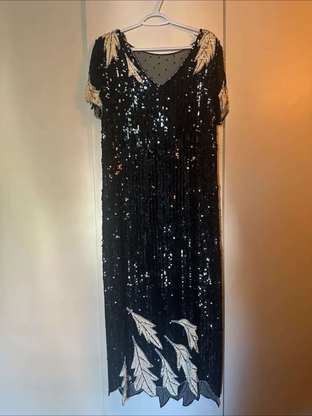 1980s Vintage Sequin & Beaded Silk Dress image indicator(2)