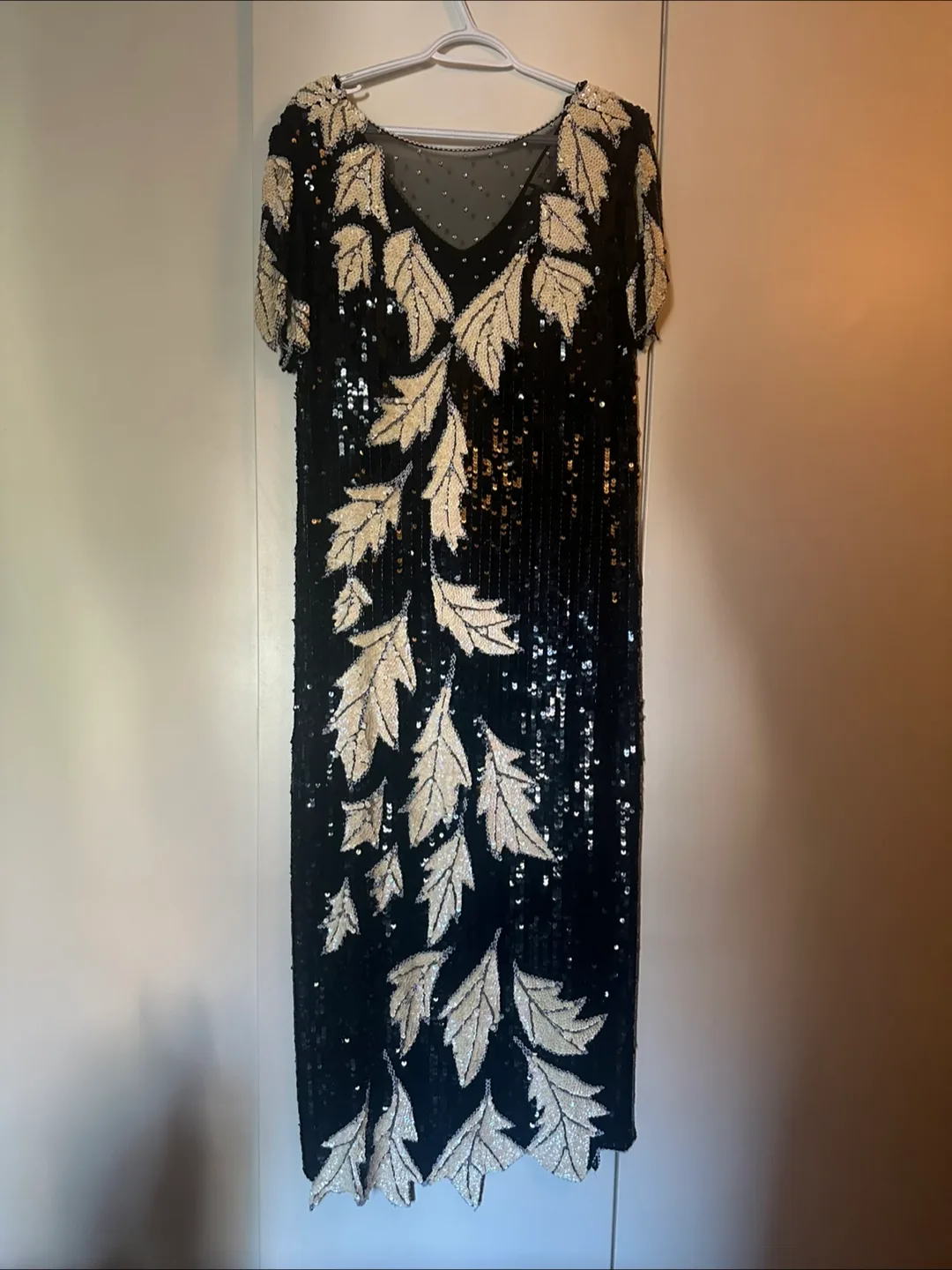 1980s Vintage Sequin & Beaded Silk Dress thumbnail