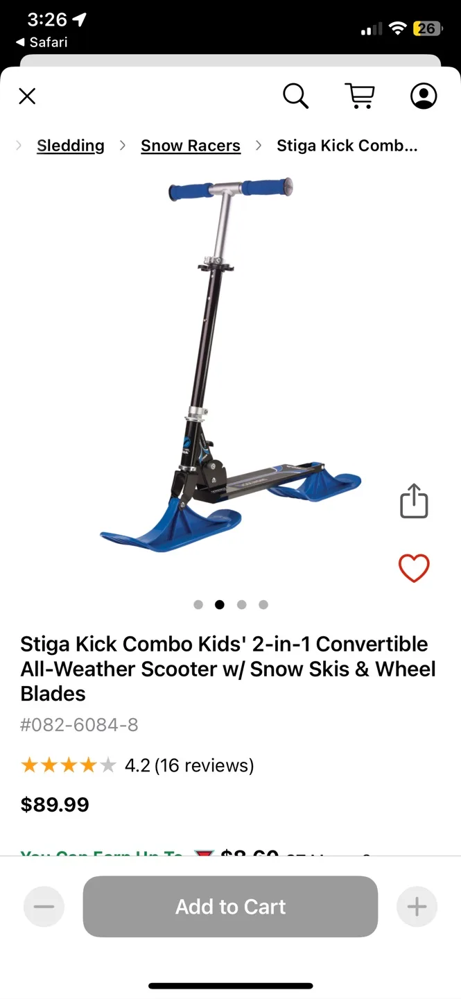 Kids Scooter with wheels and skis ❤️ image indicator(5)