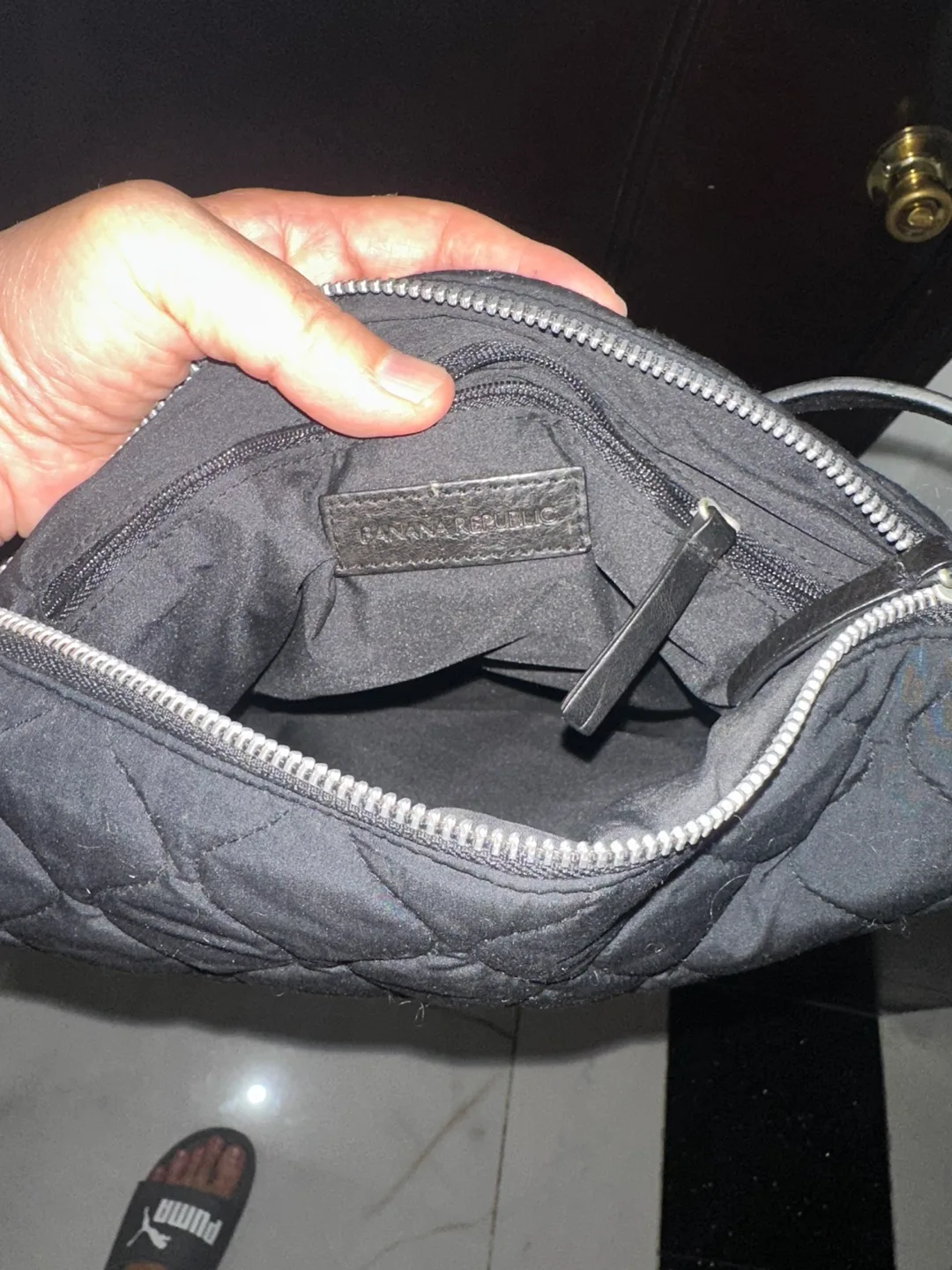 Banana Republic Black Quilted Shoulder Bag image indicator(2)