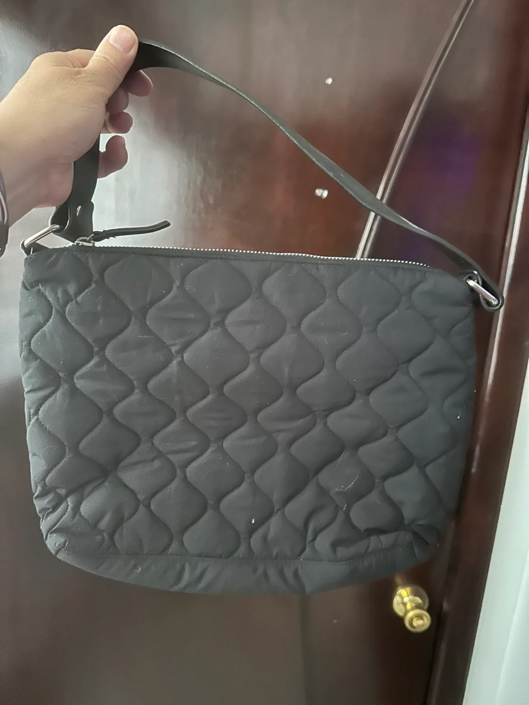Banana Republic Black Quilted Shoulder Bag thumbnail