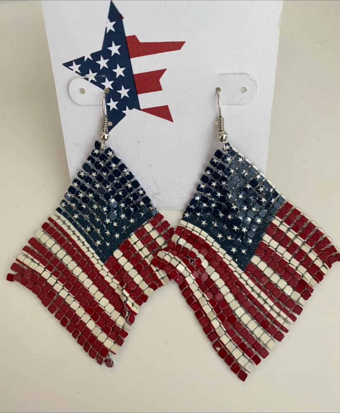 American Flag Dangle Earrings thumbnail