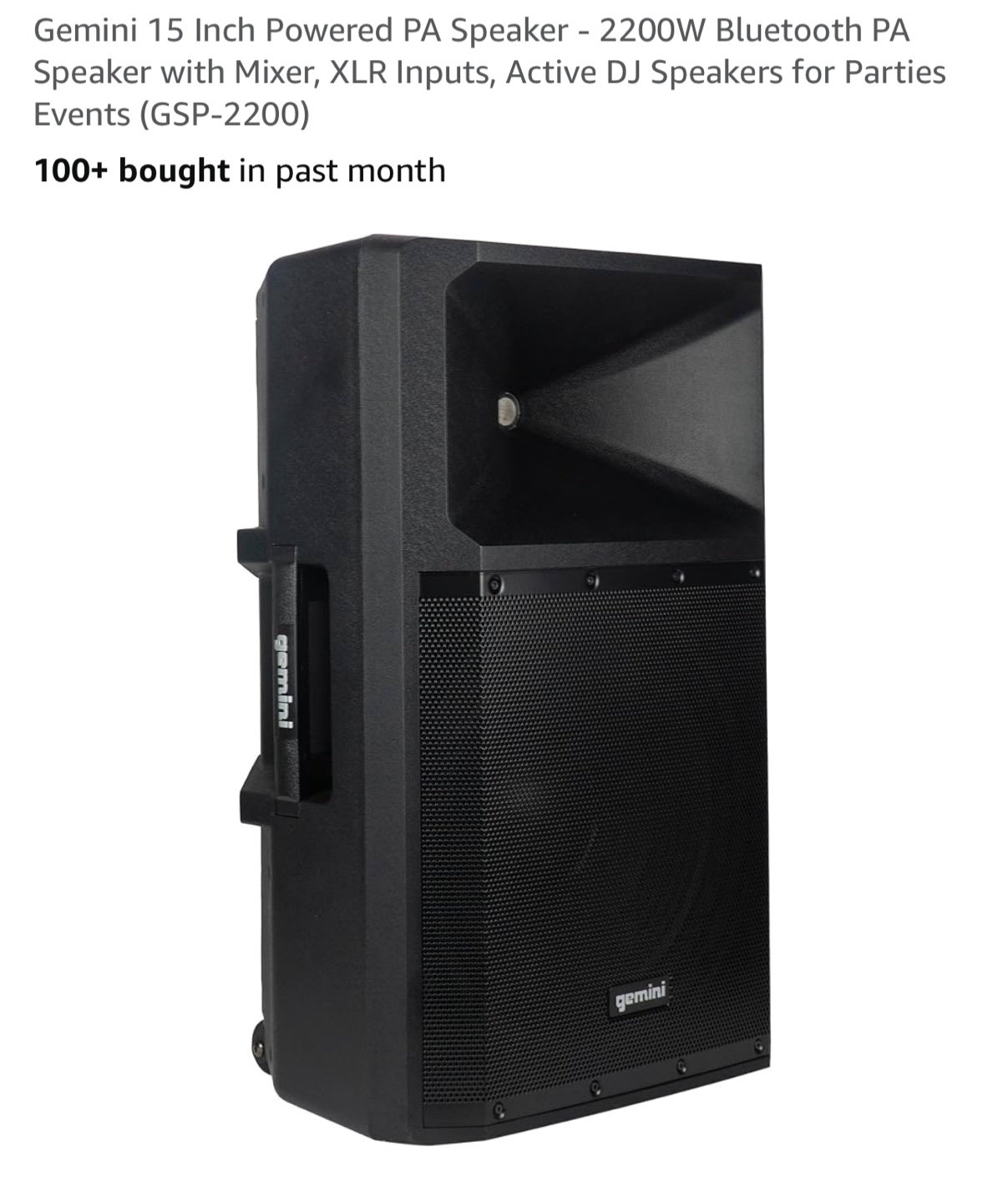 Gemini GSP-2200 15 Inch Powered PA Speaker - photo 4