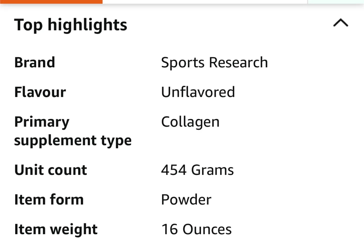 Sports Research Collagen Peptides - 454g Unflavored image indicator(2)