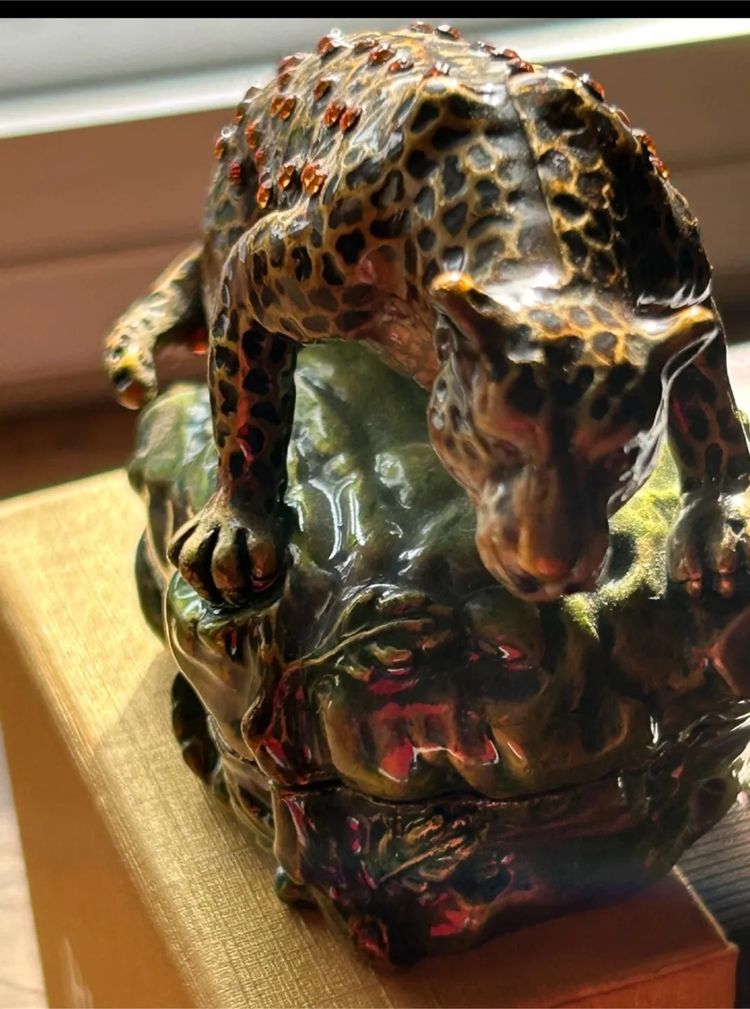 $33 Rucinni jeweled trinket pill box leopard Swarovski jewelry image indicator(3)