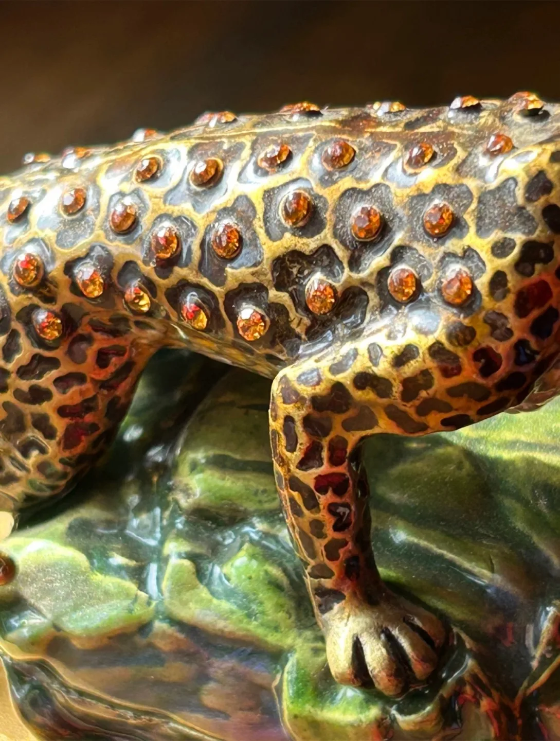 $33 Rucinni jeweled trinket pill box leopard Swarovski jewelry image indicator(2)