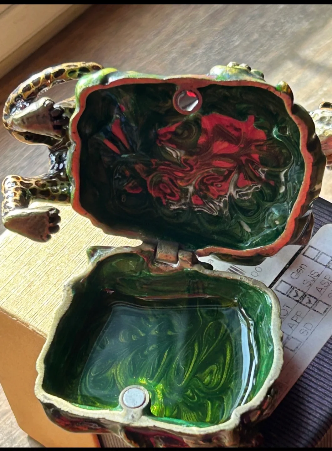 $33 Rucinni jeweled trinket pill box leopard Swarovski jewelry image indicator(6)