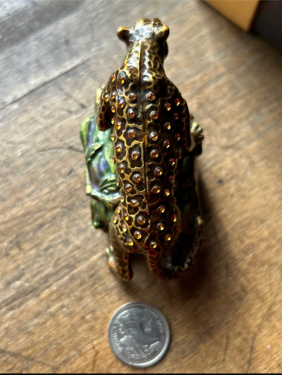 $33 Rucinni jeweled trinket pill box leopard Swarovski jewelry image indicator(9)