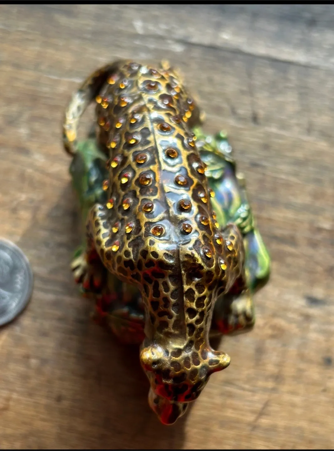 $33 Rucinni jeweled trinket pill box leopard Swarovski jewelry image indicator(8)