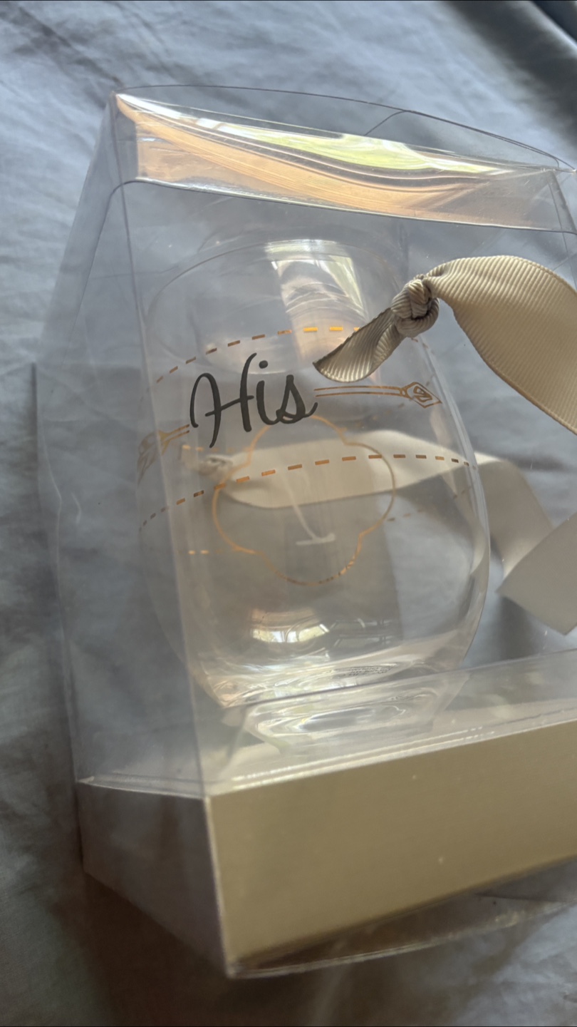 Things Remembered 'His' Wine Glass - New in Box!