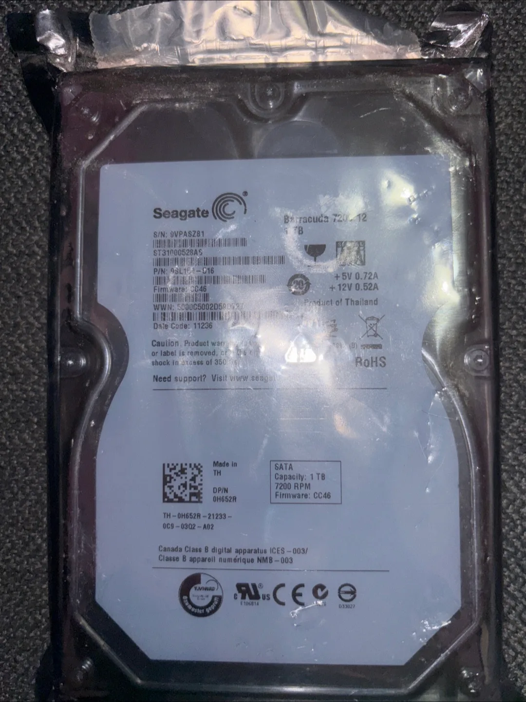 Seagate Barracuda 7200.12 1TB Hard Drive thumbnail