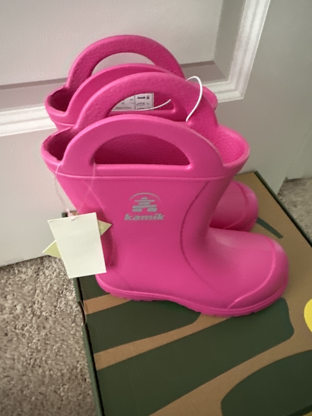 Kamik Pink Rose Rain Boots - Size 12 - photo 2