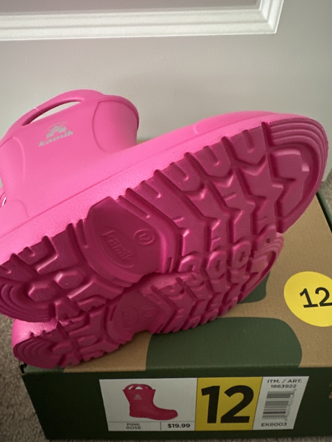 Kamik Pink Rose Rain Boots - Size 12 - photo 3