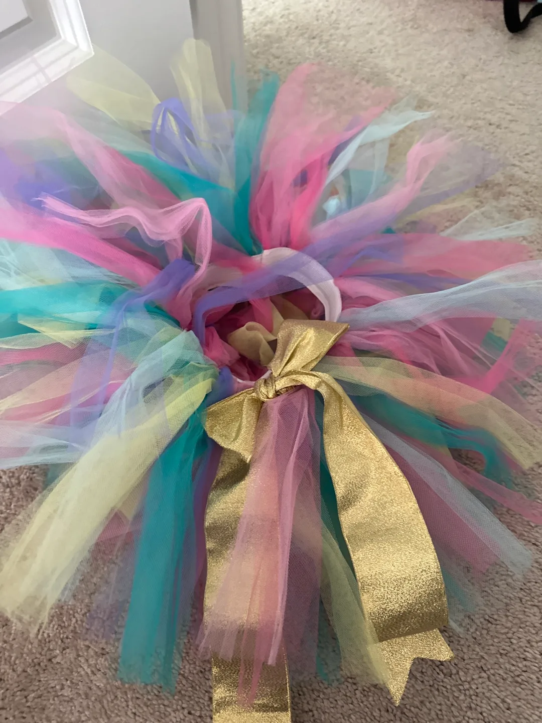 Rainbow Tutu with Gold Ribbon thumbnail