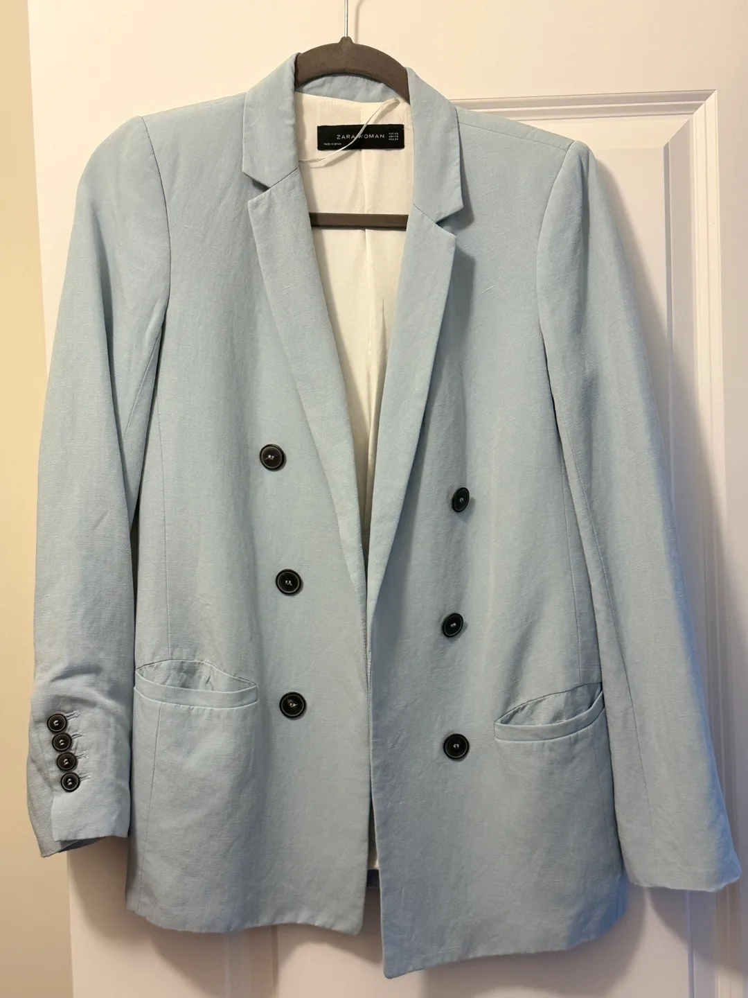 Zara Woman Blazer, Size XS, Light Blue thumbnail