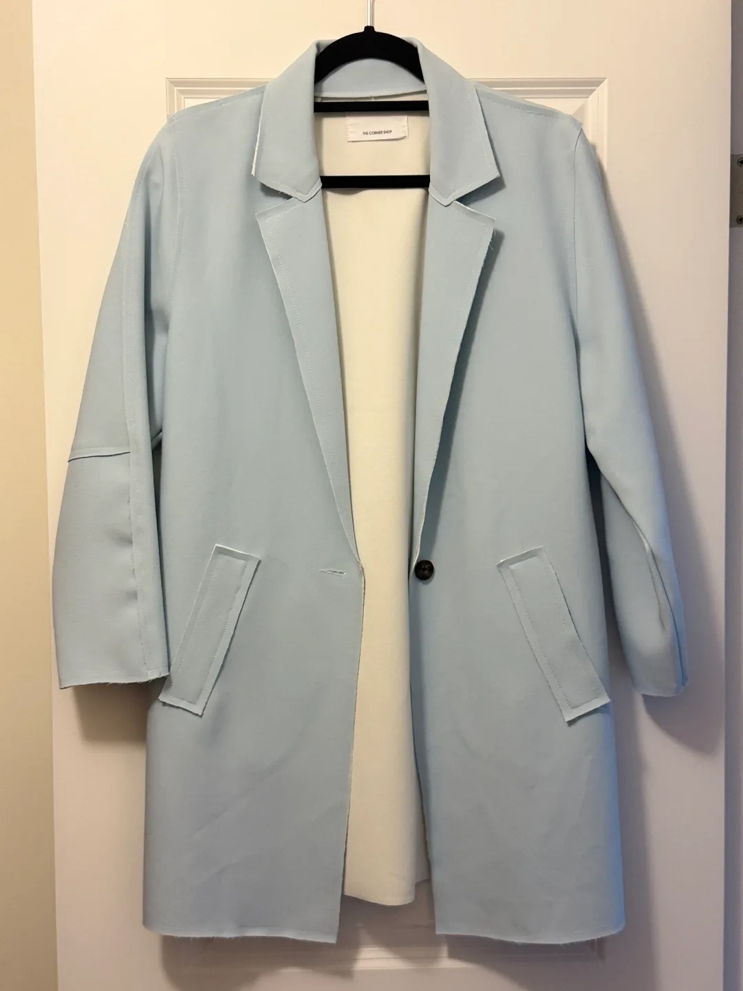 The Corner Shop Light Blue Belted Coat thumbnail