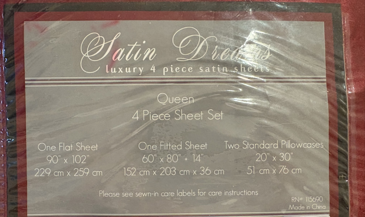 Satin Dreams Queen 4-Piece Sheet Set - NEW