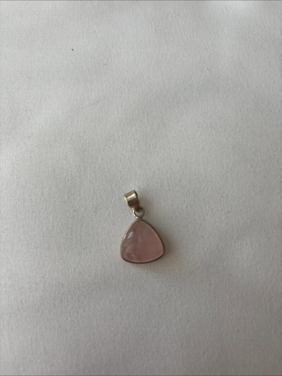 Rose Quartz Triangle Pendant thumbnail