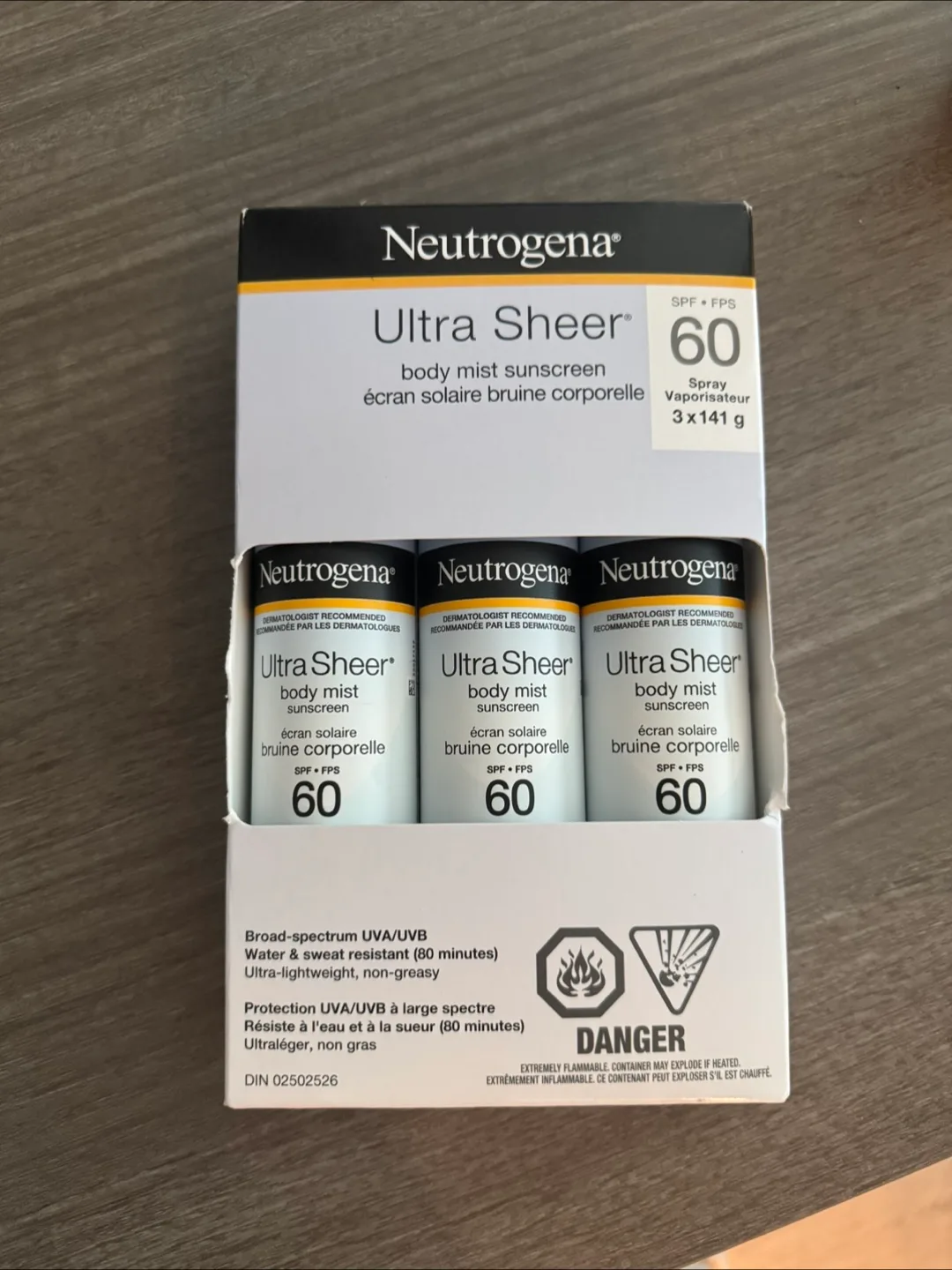 🧡 Neutrogena Ultra Sheer Body Mist Sunscreen SPF 60 – 3 Pack h) thumbnail