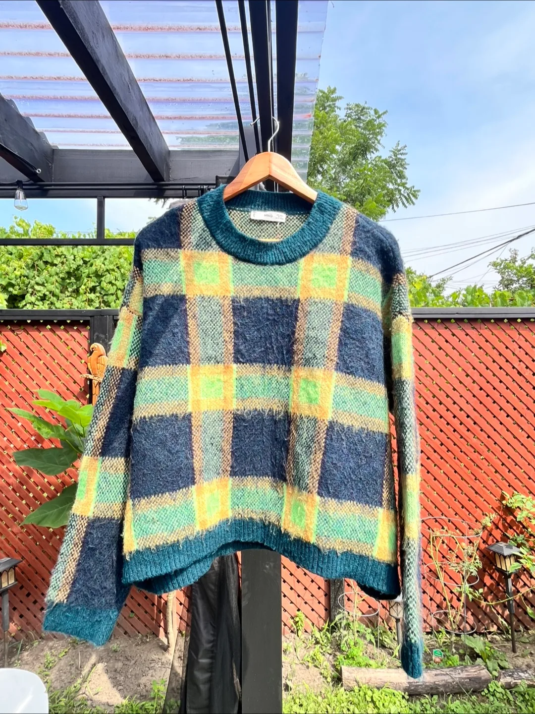 MNG Plaid Sweater - Size L thumbnail