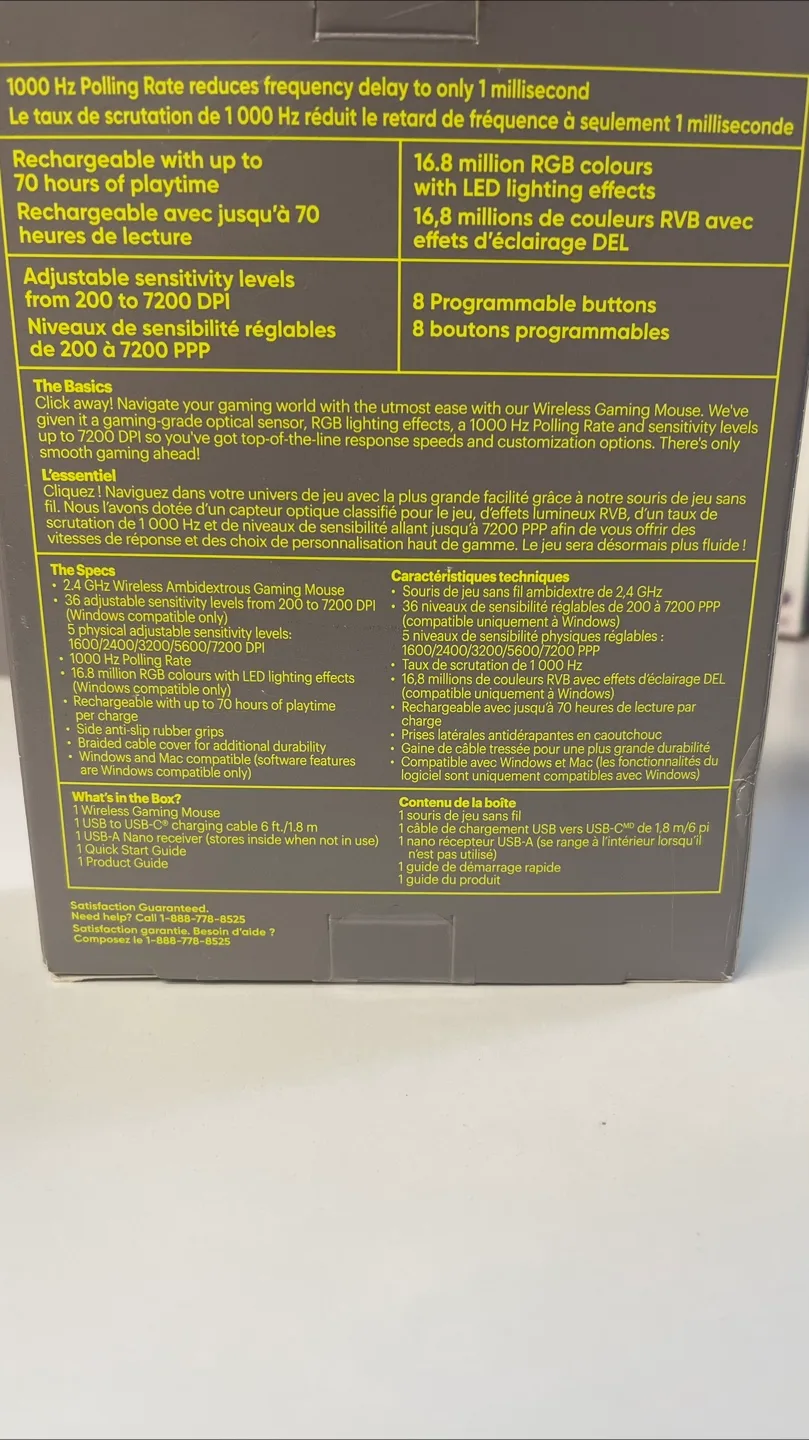 Onn Wireless Rechargeable Gaming Mouse - New in Box! image indicator(4)