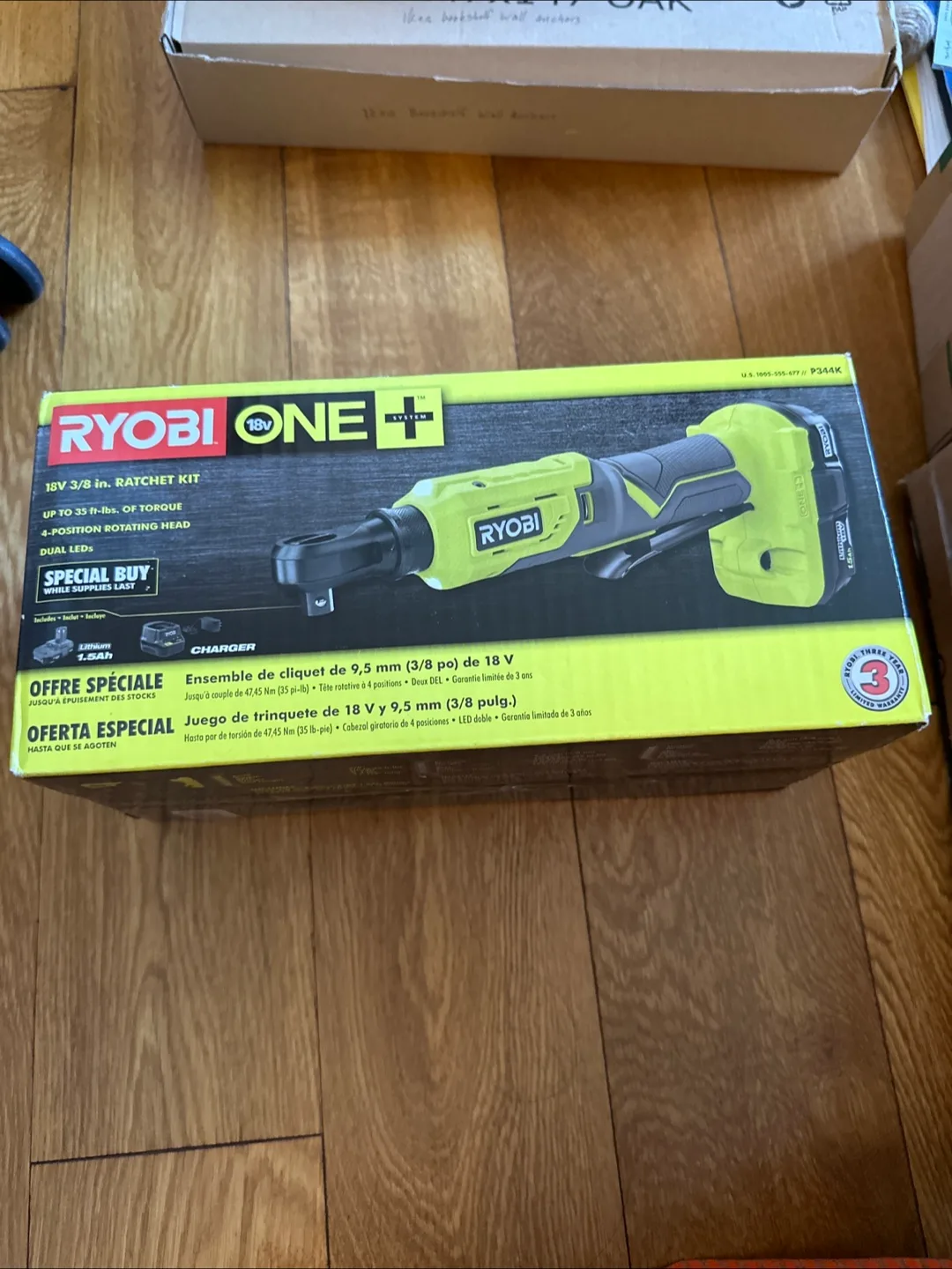 Ryobi ONE+ 18V 3/8 in. Ratchet Kit - NEW thumbnail